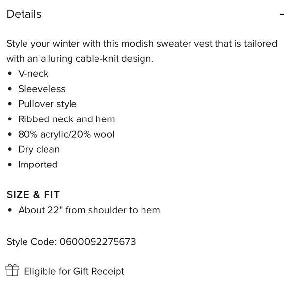 En Saison Cream Oversized Wool Sweater Vest - Size Small - Picture 9 of 9